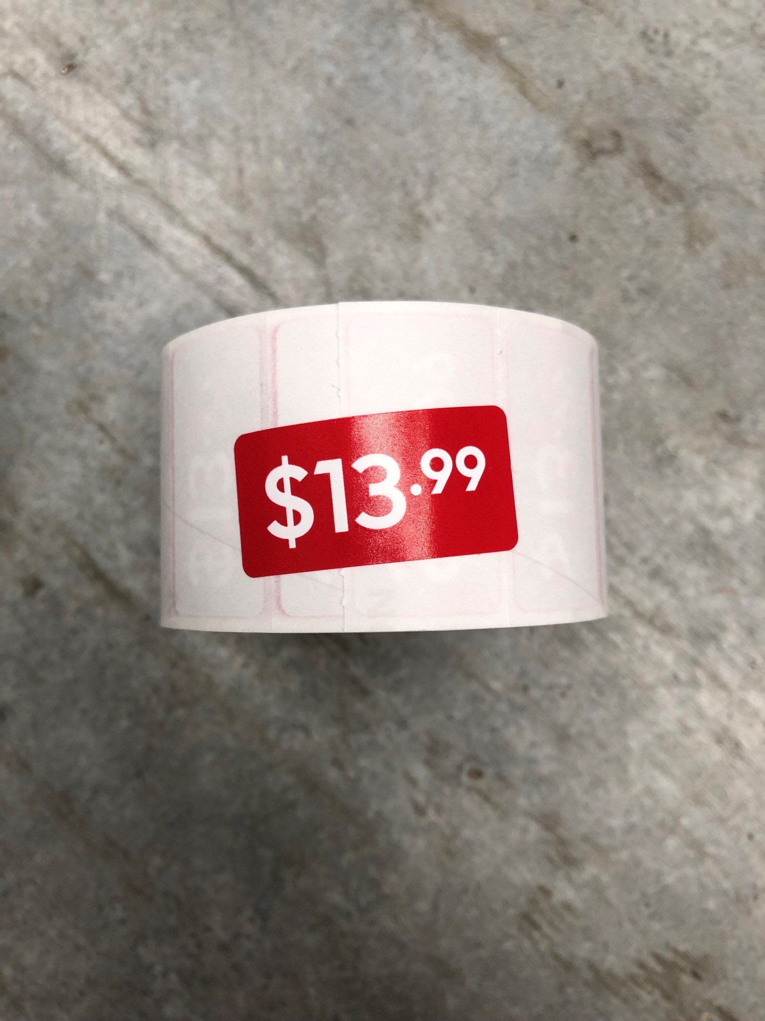 ROLL $13.99 - RED REDUCTION STICKER