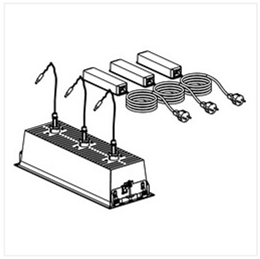 REC,P-O,T1,LED,220-240V,DIA90,3x3000lm,N+WF+M,GR