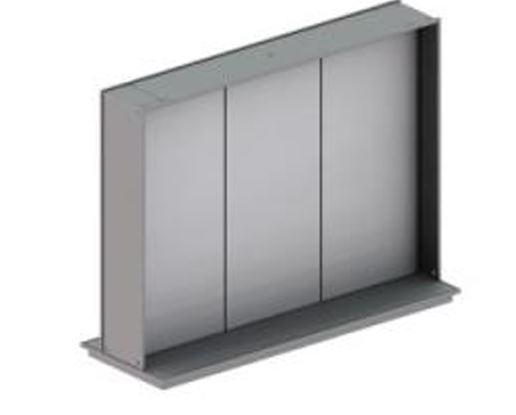 FLOORSTAND,CLOSED GABLE,GREY,3-SEC,PREP