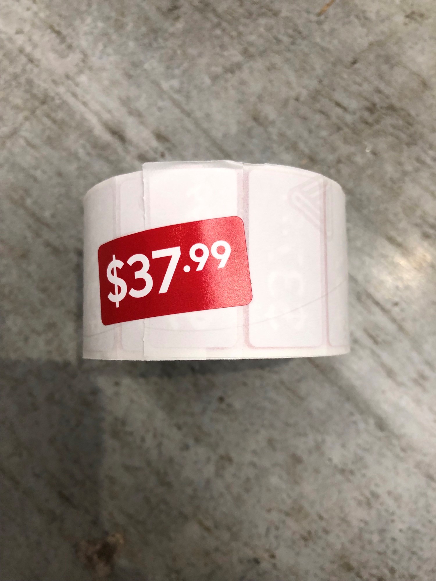 ROLL $37.99 - RED REDUCTION STICKER