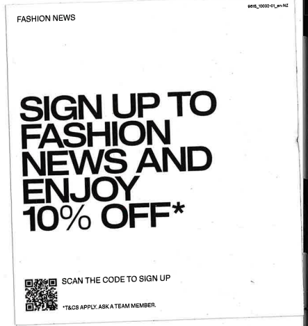Sign Up To Fashion News Cashdesk Sticker