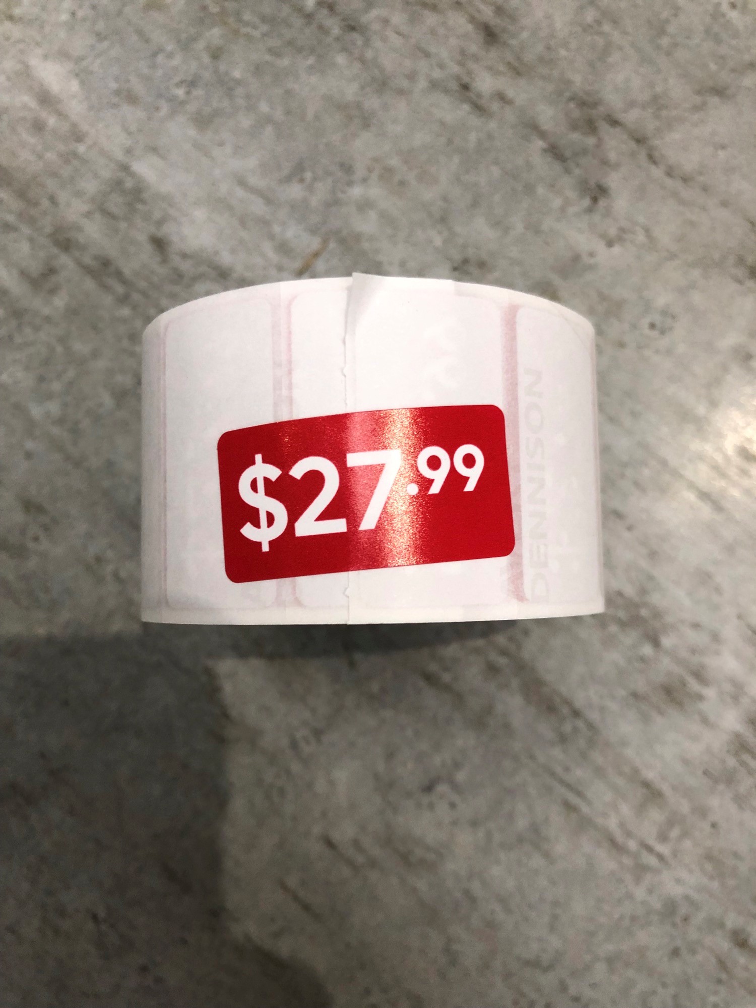 ROLL $27.99 - RED REDUCTION STICKER