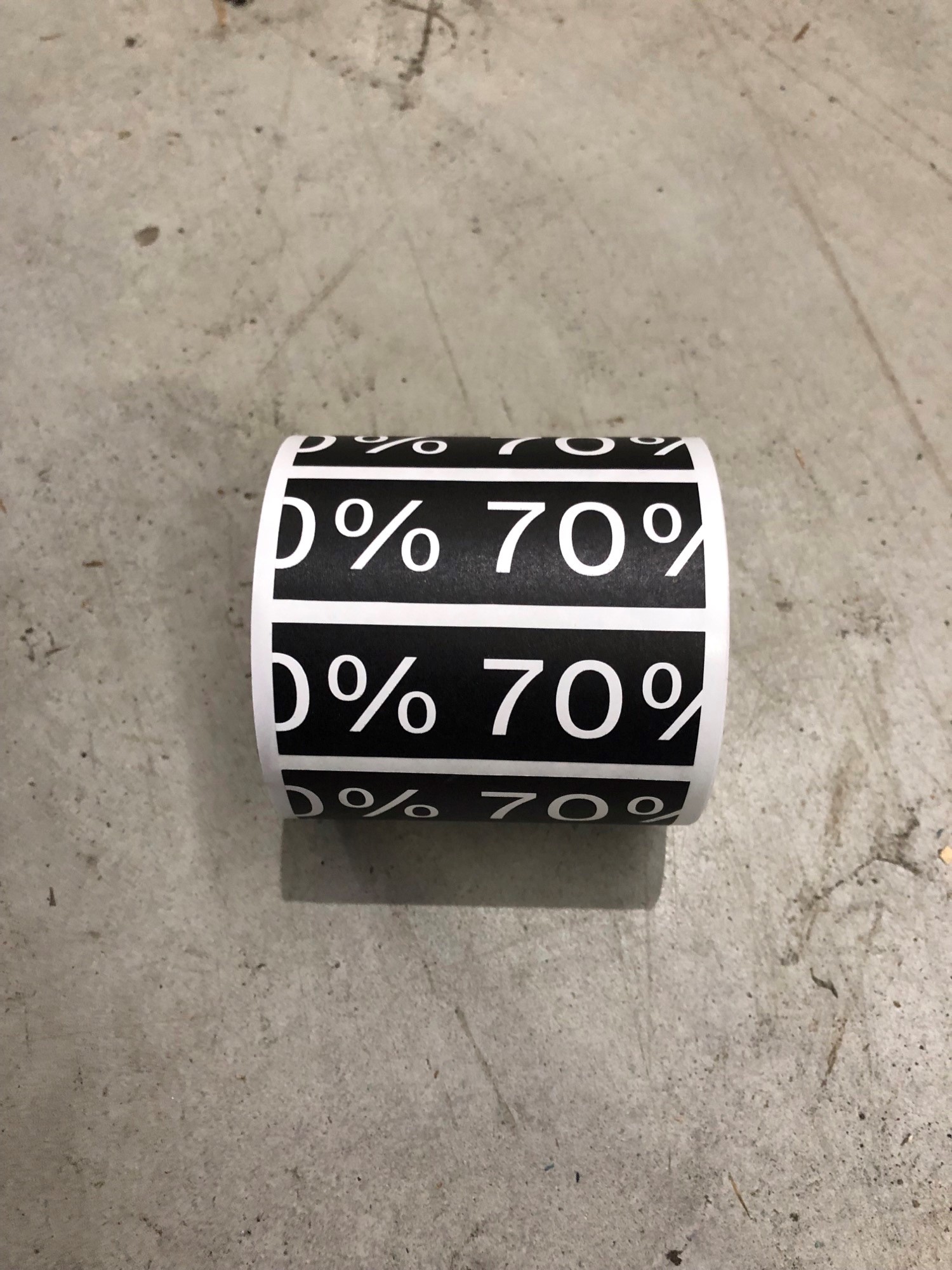 ROLL COS 70% BLACK SALE STICKER