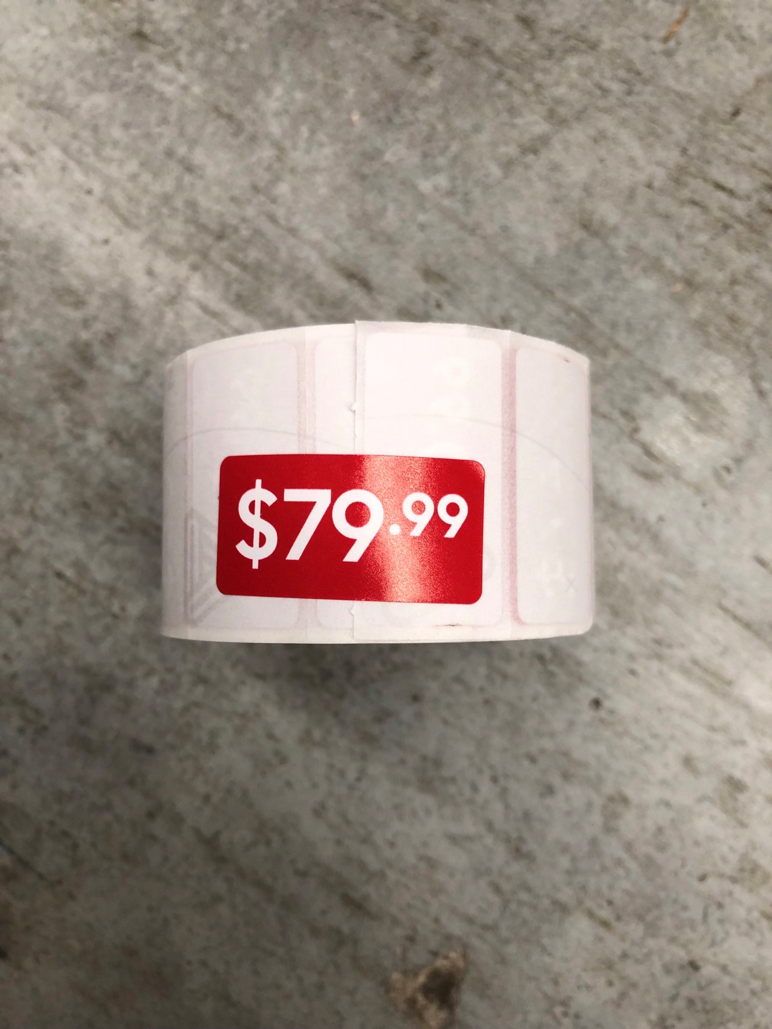 ROLL 79.99 - RED REDUCTION STICKER