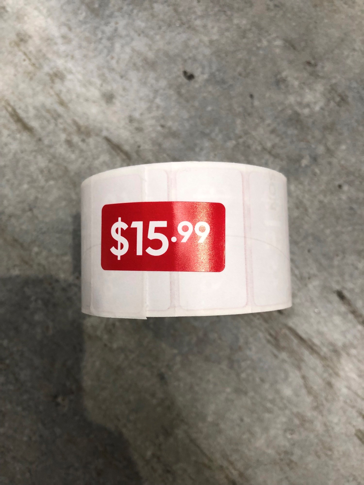 ROLL $15.99 - RED REDUCTION STICKER