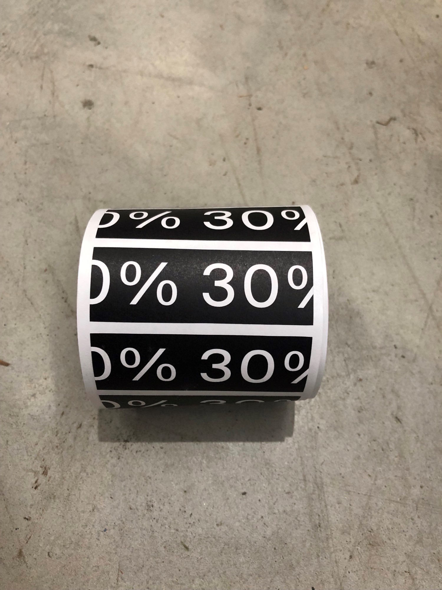 ROLL COS 30% BLACK SALE STICKER