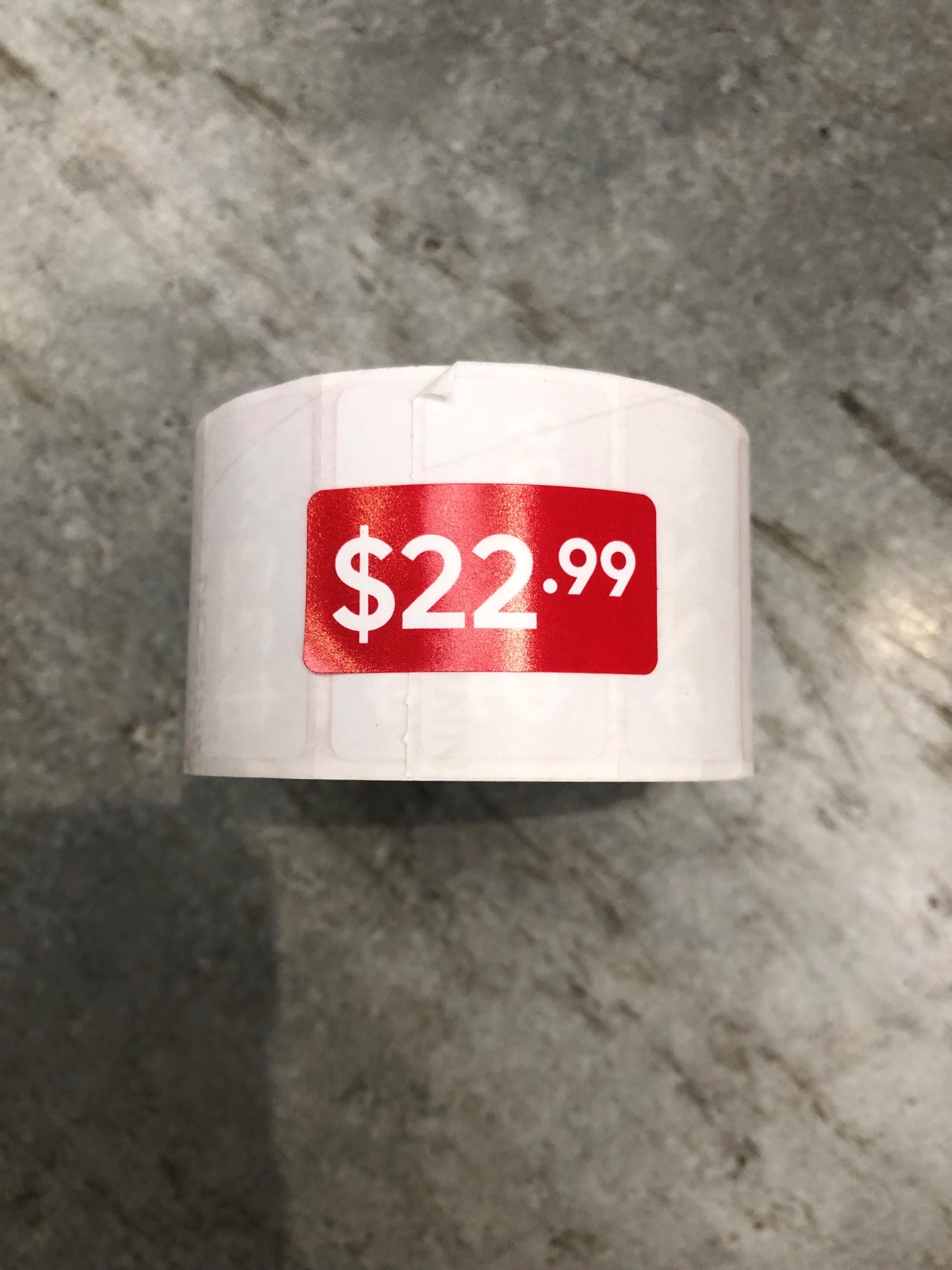 ROLL $22.99 - RED REDUCTION STICKER