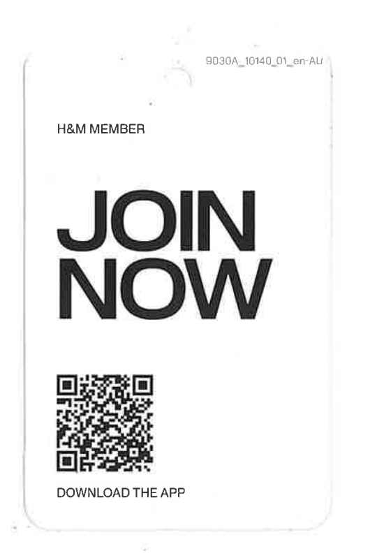H&M Member Join Now Card