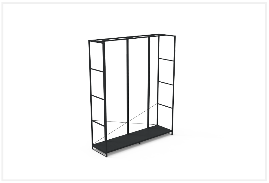 WARDROBE,OPEN,3-SEC,BLK.GR