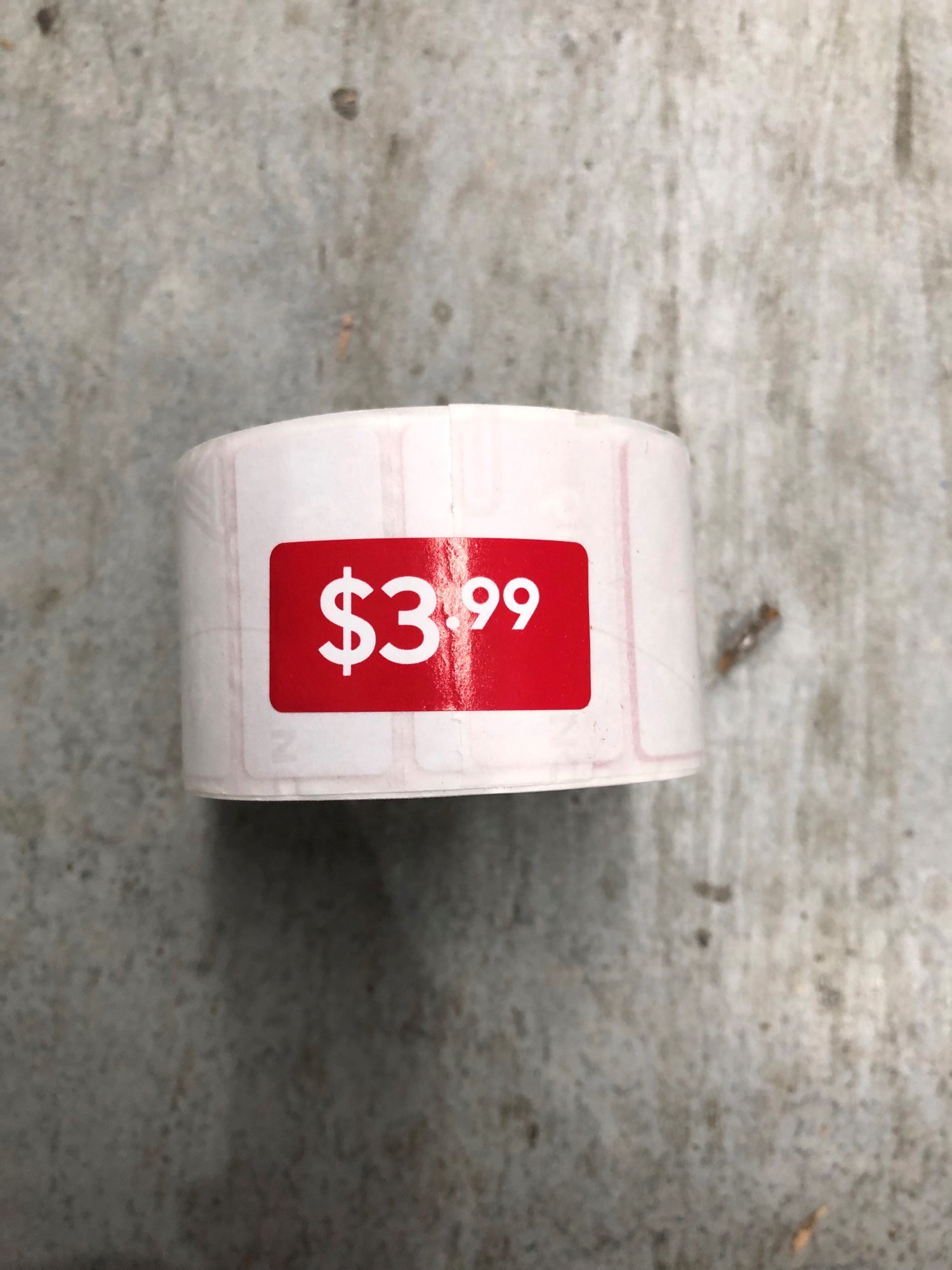 ROLL $3.99 - RED REDUCTION STICKER