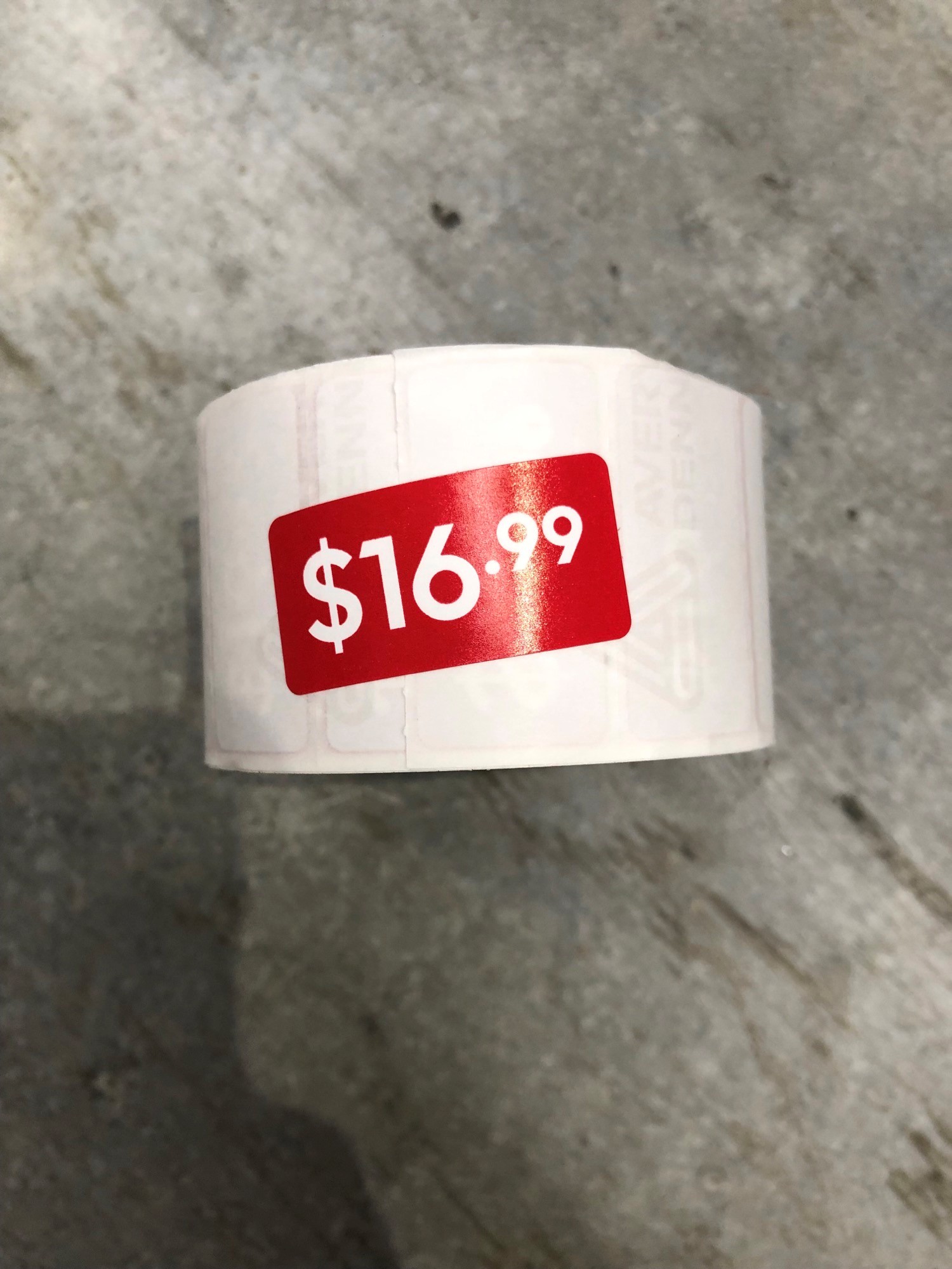 ROLL $16.99 - RED REDUCTION STICKER