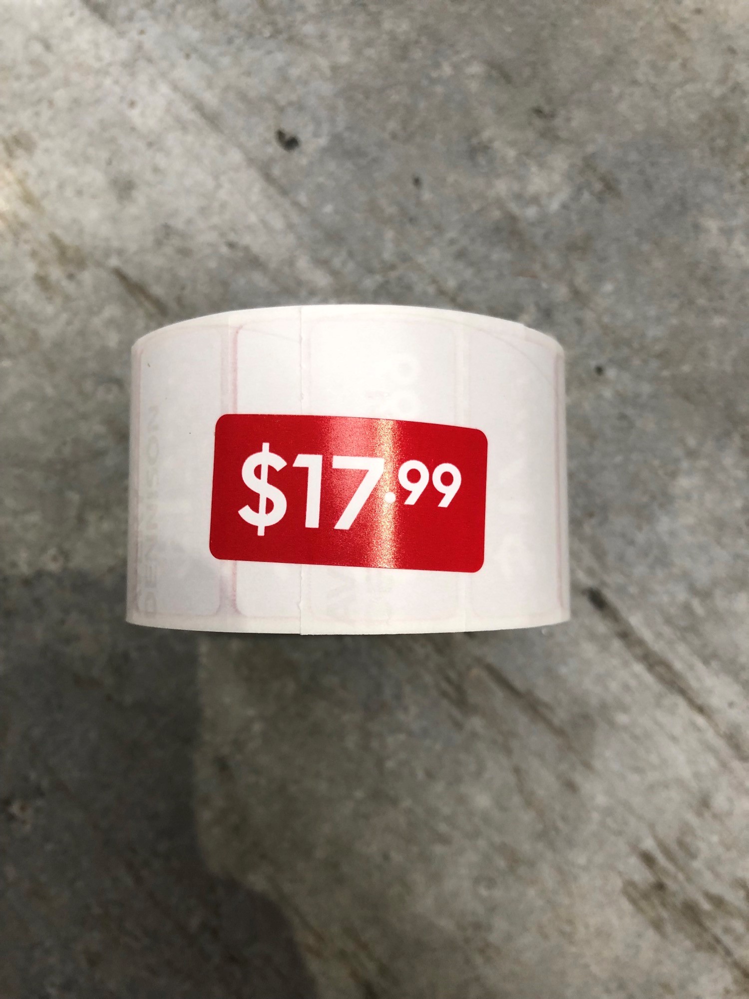 ROLL $17.99 - RED REDUCTION STICKER