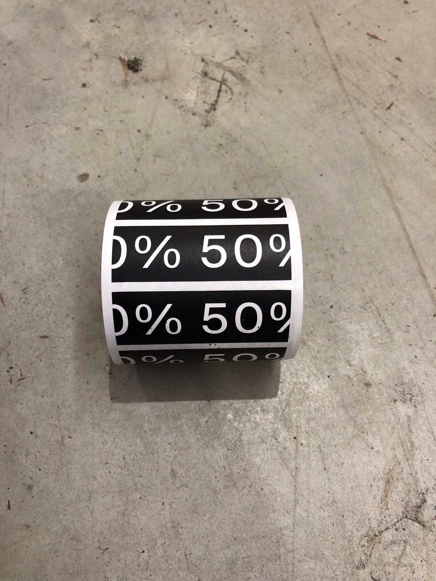 ROLL COS 50% BLACK SALE STICKER