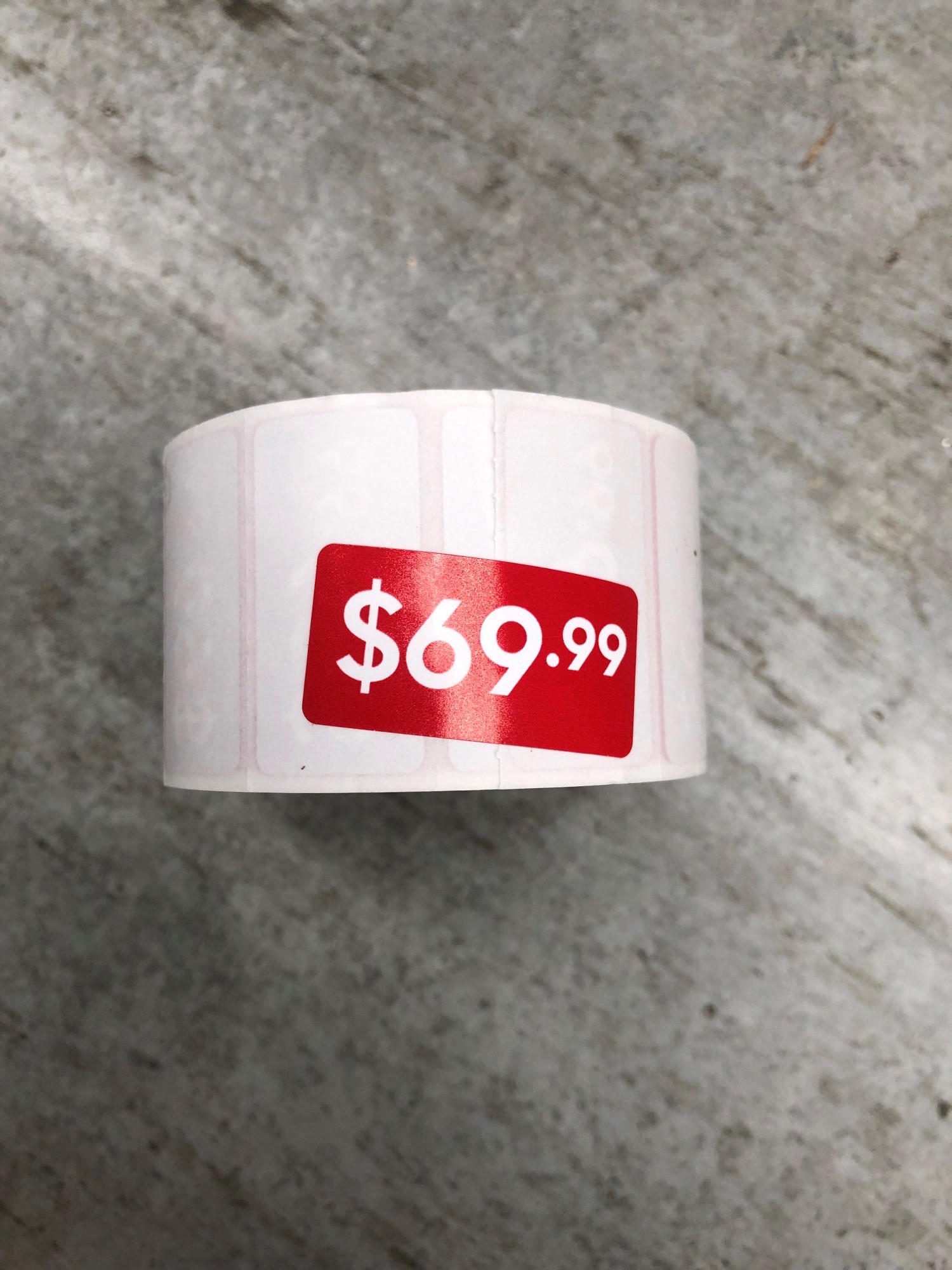 ROLL $69.99 - RED REDUCTION STICKER