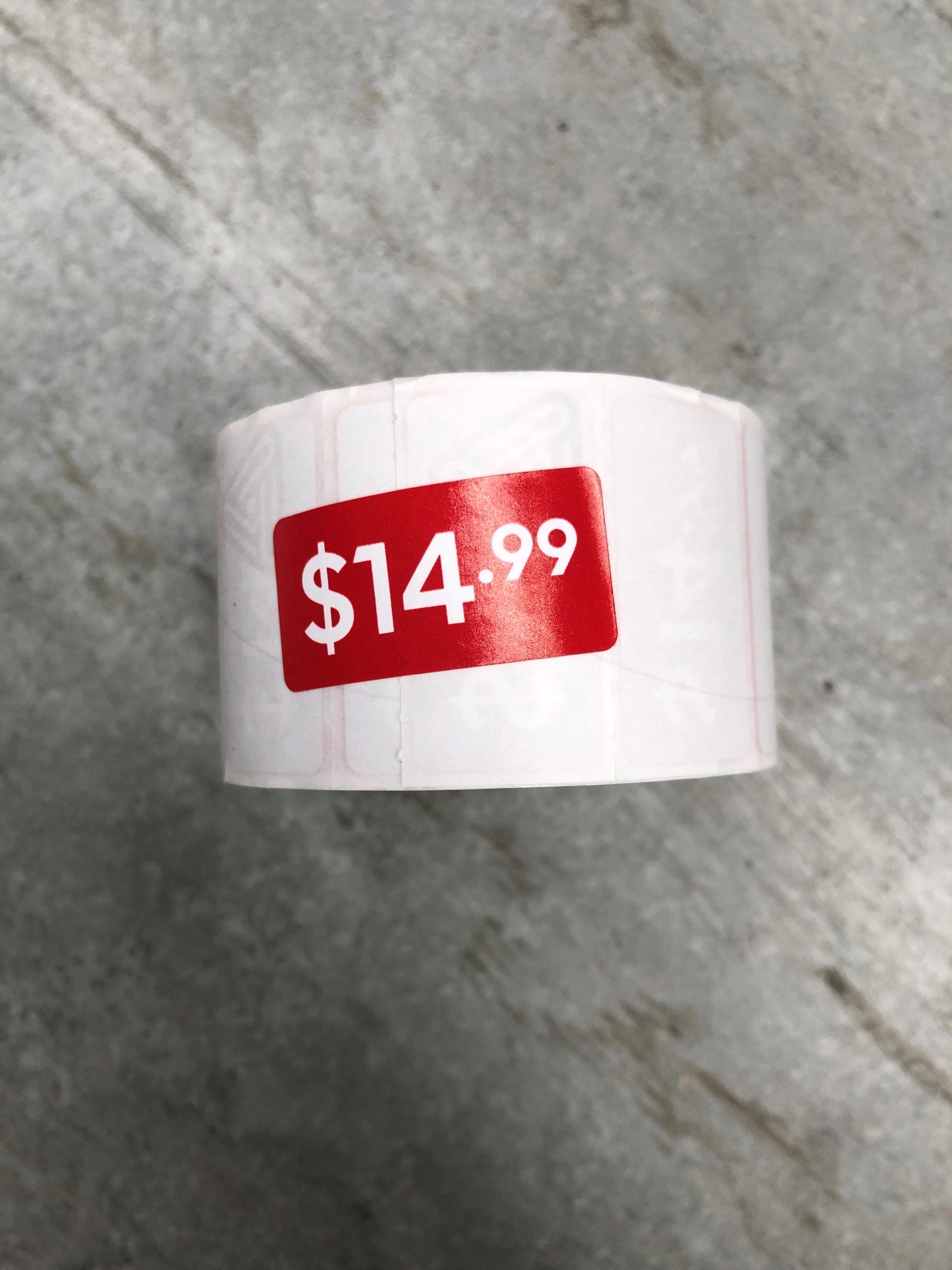 ROLL $14.99 - RED REDUCTION STICKER